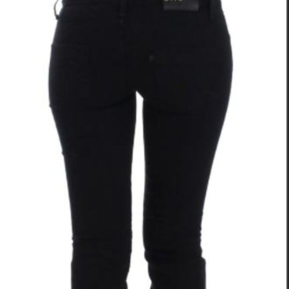 Rare XO Kimbeway BLACK Jeans Sz 26 Sparkle Rhinestones Skinny Moto Punk Y2K Vntg - Picture 5 of 11